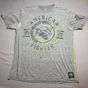 American fighter by affliction gray short sleeve graphic t shirt